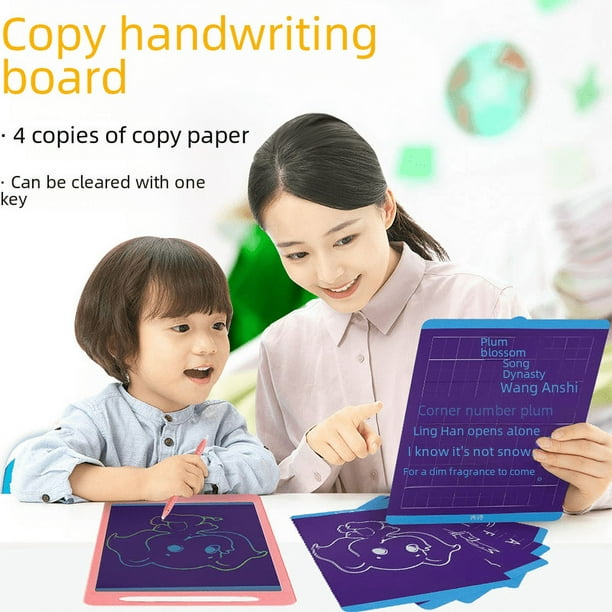 Tablero de escritura con cortina, tablero de dibujo LCD a color, rompecabezas, pizarra pequeña para niños, tablero de escritura transparente recargable