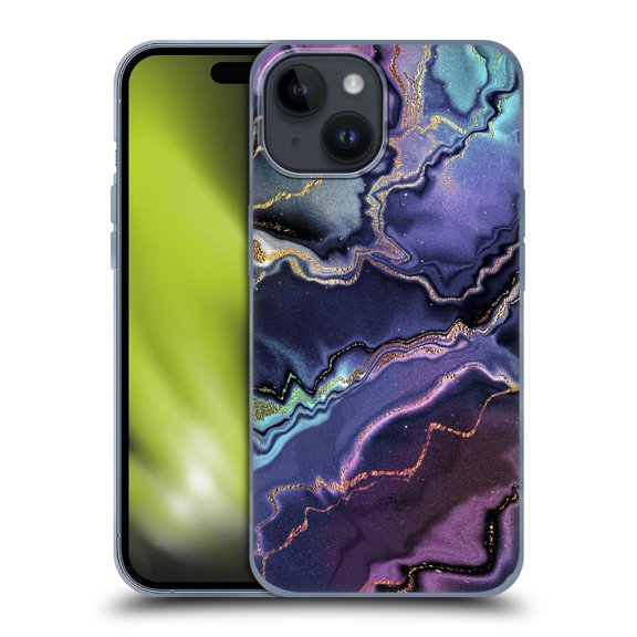 Head Case Designs Officially Licensed Monika Strigel Dream Waves Marble Purple 3 Soft Gel Case Compatible with Apple iPhone 15
