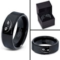 thumbnail image 4 of Tungsten Alice in Wonderland Cheshire Cat Band Ring 8mm Men Women Comfort Fit Black Beveled Edge Polished, 4 of 4
