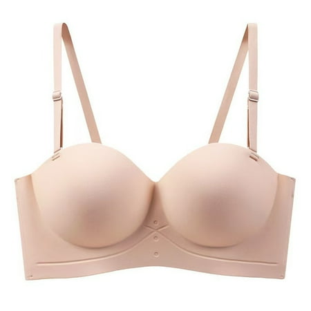 Womens Supportive Push Up Brassiere Seamless Back Closure Bra Half Coverage Bralettes Lady Workout Bras Minimizer Bra