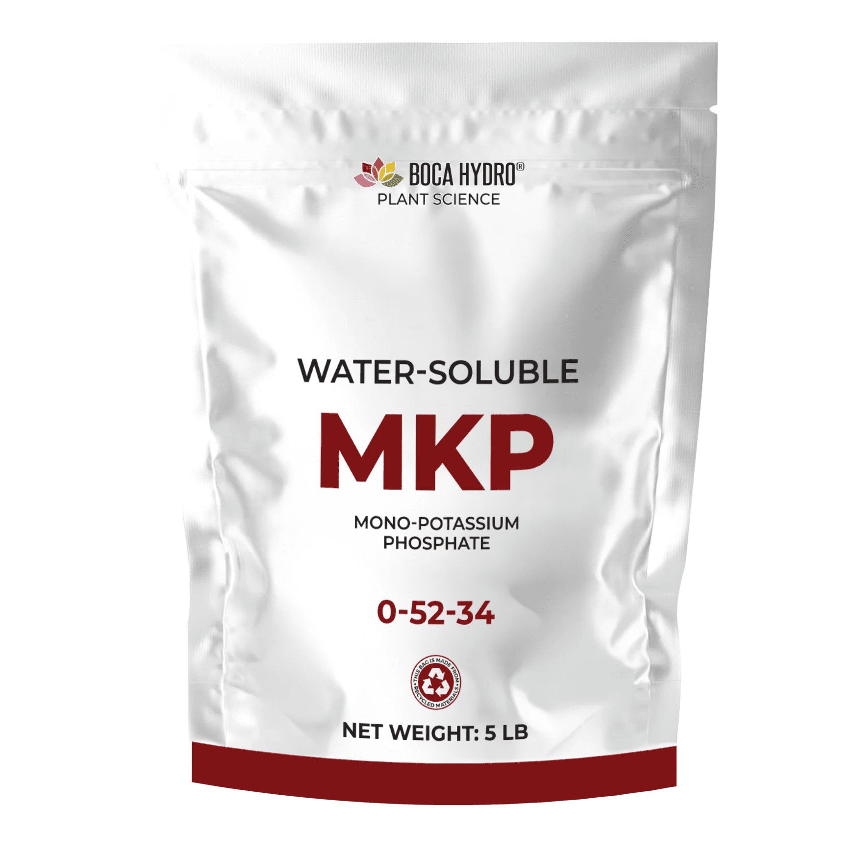Boca Hydro MKP Mono-Potassium Phosphate 0-52-34 Water Soluble Plant Food Flowering Enhancer Bloom Booster and Root Builder for All Plants, Vegetables, Flowers, Trees and Lawns.