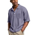 thumbnail image 2 of HAJWOH Mens Polo Shirts Short Sleeve Slim Fit Golf Shirt with Pocket Casual Collared Shirt Textured Knit Tops Workout Shirts, 2 of 5