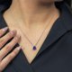 thumbnail image 5 of Collar con colgante deslizante solitario JeenMata Zafiro azul 1,5 TCW en Baño de oro blanco, 5 of 6