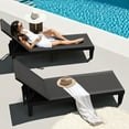 thumbnail image 2 of QRKD Patio Chaise Lounge Chair Set of 2 Outdoor PE Waterproof Adjustable Easy Assembly Lounge Chairs for Outside Pool Garden Deck Beach (Black, Set of 2), 2 of 7