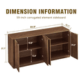 thumbnail image 4 of Hassch 59" Buffet Sideboard with 4 Doors, Kitchen Storage Cabinet, Coffee Bar Cabinet with Shelves for Dining Room, Living Room, Entryway, Walnut, 4 of 8