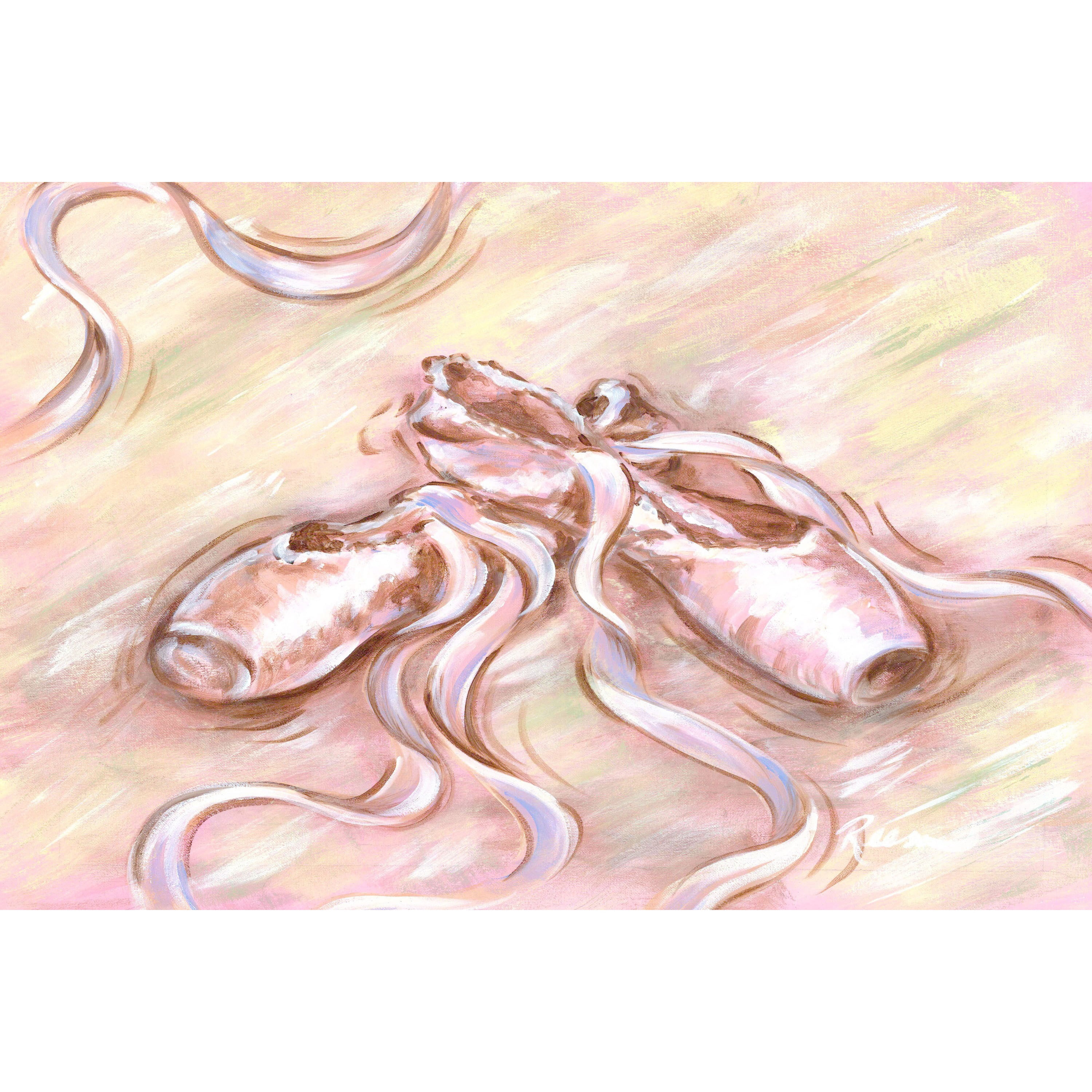 Marmont Hill "Toe Shoes" by Reesa Qualia Painting Print on Wrapped Canvas
