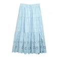 thumbnail image 5 of PBFRDSJ Boho Maxi Skirt for Women Eyelet Embroidery Elastic High Waist A-Line Summer Casual Beach Long Skirt Ruffle Tiered Skater, 5 of 6