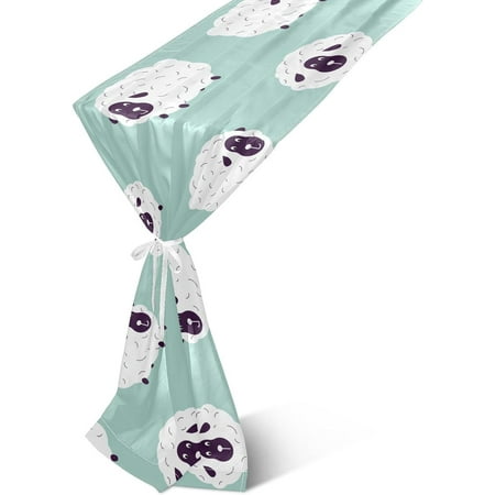 

Hyjoy Table Runner Cute Sheeps Machine Washable Non-Slip Farmhouse Table Runners for Dinner Party Holidays Home Decor 13 x 90 Inch