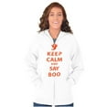thumbnail image 4 of Keep Calm and Say Boo Halloween Zip Up Hoodie Men's Women's Brisco Brands S, 4 of 6