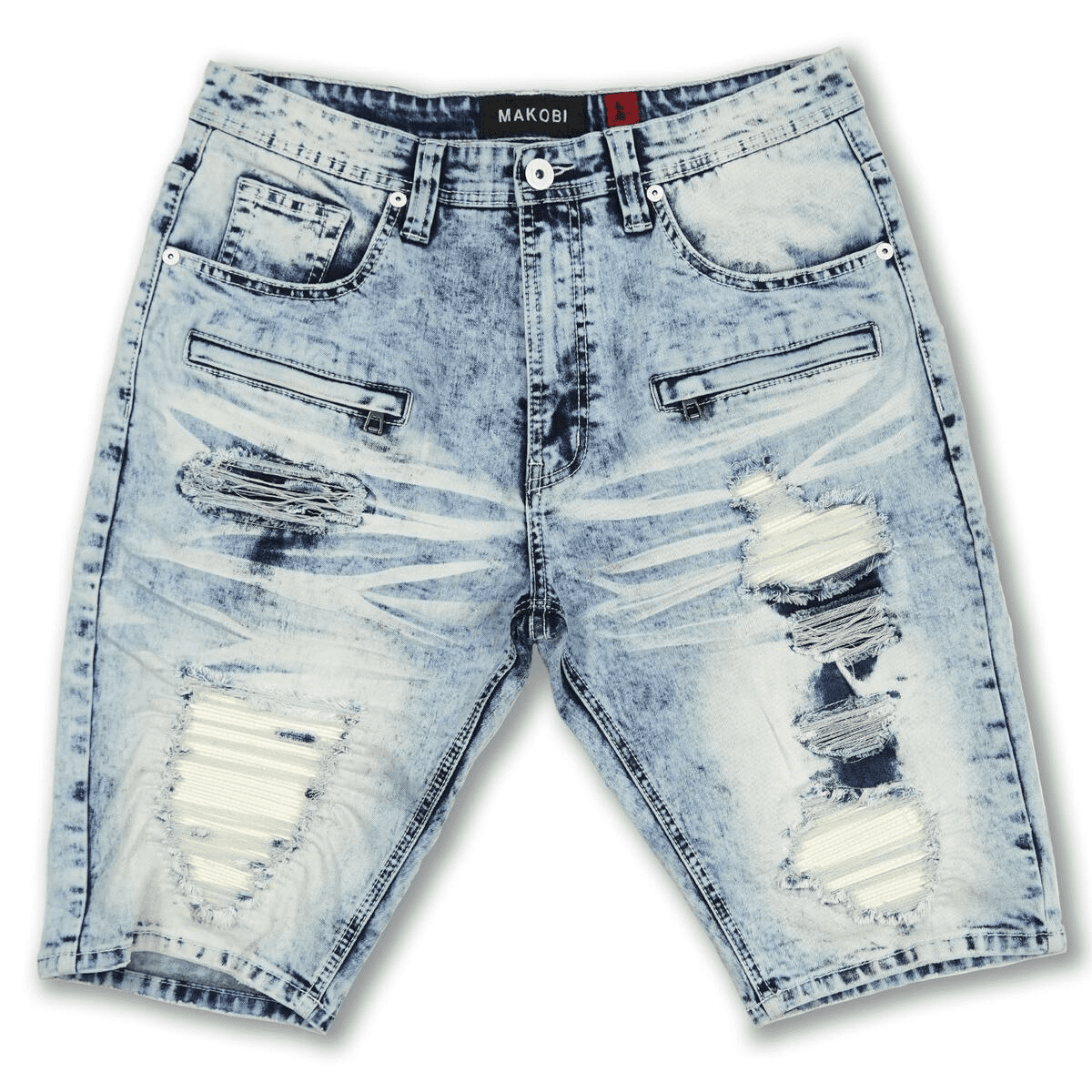 Galveston Biker Shredded Shorts - 38 