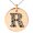 Rose, variant on Stainless Steel Letter R Initial Dotted Monogram Engraved Small Medallion Circle Charm Pendant Necklace