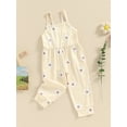 thumbnail image 5 of Suealasg Toddler Girls Overalls Jumpsuit Sleeveless Floral Print Spaghetti Strap Romper Pants 1-5 Years Kids Girls Summer One Piece Playsuit, 5 of 9