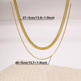 thumbnail image 4 of 1pc  18k Gold Plated Layered Flat Herringbone Chains & Box chain Necklace for Women, 1MM & 4MM, 4 of 6
