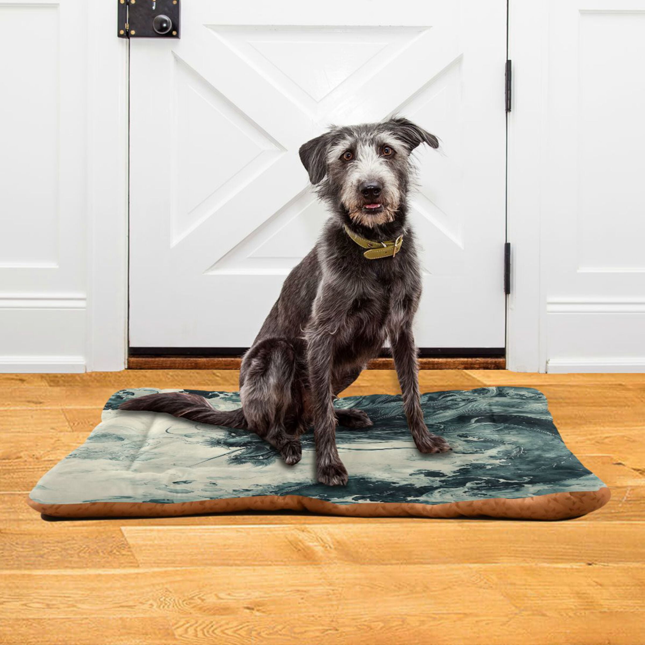 Qxltty Deep Green Dragon Ped Pad Wear-resistant and Hard to Bite Through Sleeping Pad for Small Medium Large Dogs Winter Pet Bed 36×24in