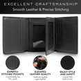 thumbnail image 3 of Stealth Mode Leather Trifold RFID Wallet For Men With Flip Out ID Holder (Black), 3 of 11