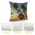 thumbnail image 4 of Fenyluxe Palm Trees Beach Hut Modern Farmhouse Rustic Decorative Couch Pillow Cases with Zipper Home Decor High-Quality Summer Short Plush 1PC 20x20in, 4 of 5