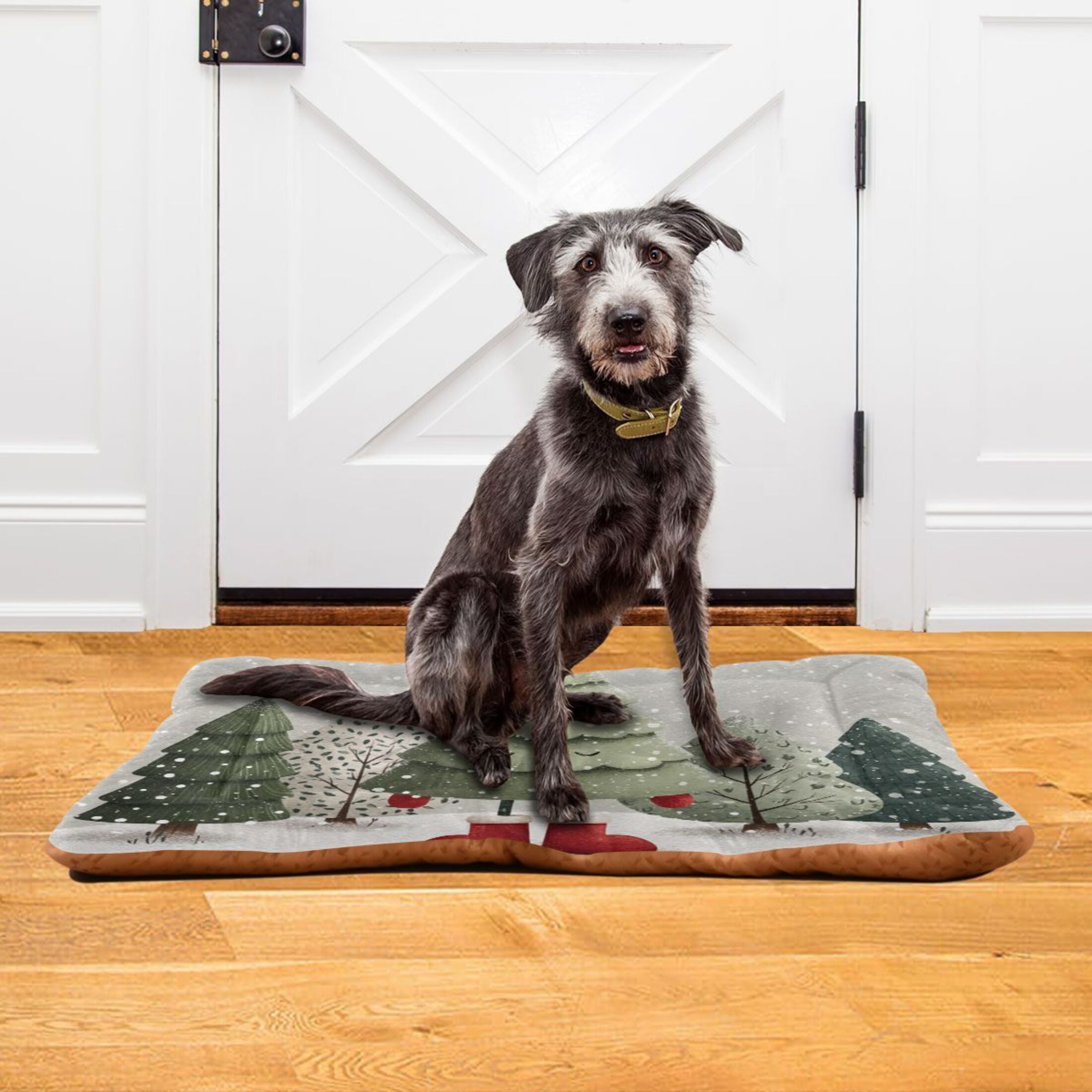Cozy Mat Pet Bed Indoor Outdoor Warm Soft For Cat Dog Puppy(S/M) Wearing Red Shoes