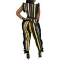 thumbnail image 3 of HLSOHJP Women's Africa Style Striped Jumpsuit Plus Size Romper Colorful Sleeveless Long Pants Ruffle Overalls Sexy Clubwear, 3 of 4