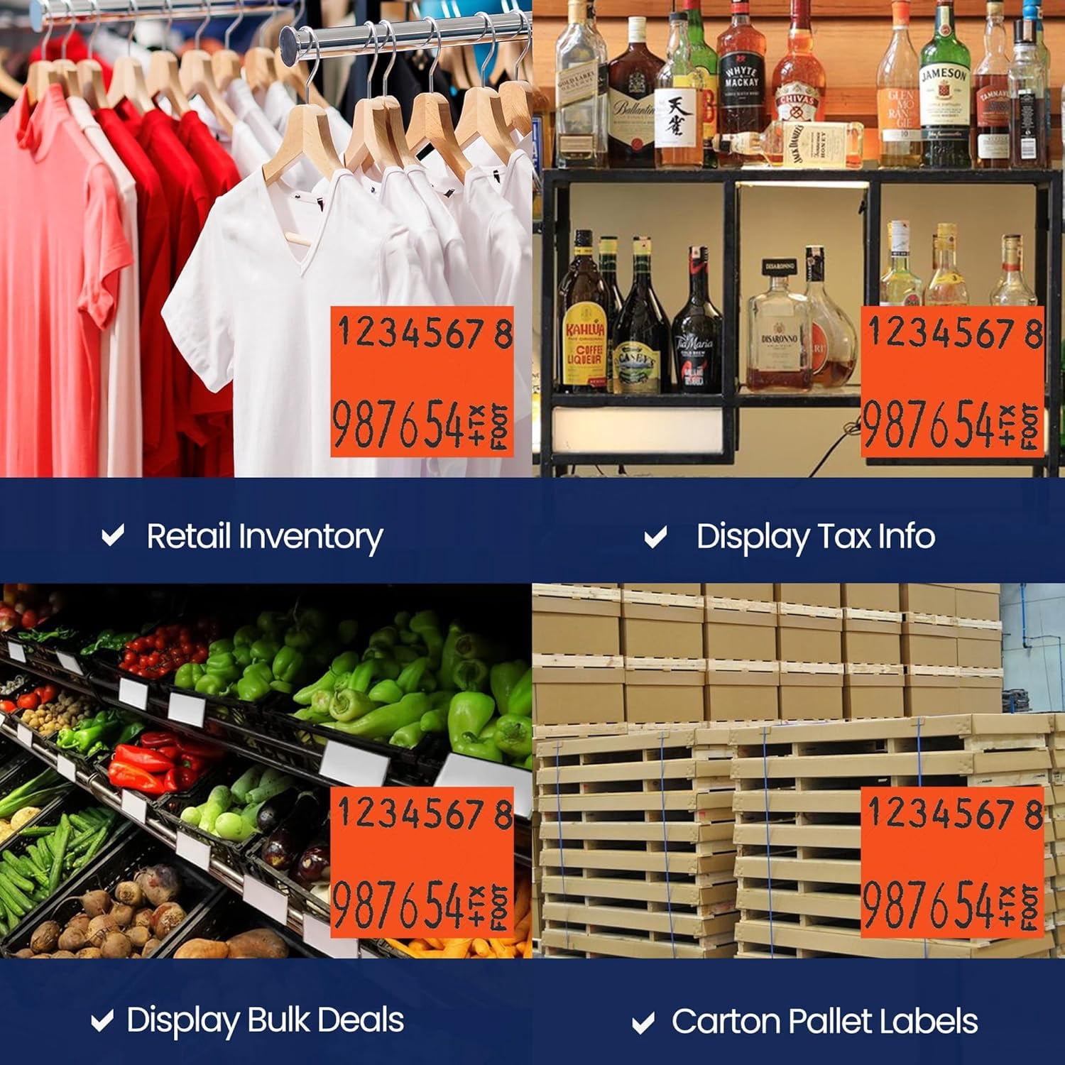 Pricing Labels for Monarch 1136 Fluorescent Red - 14,000 labels w/ 8 Rolls Value Pack, 1 Sleeve - Made in USA