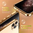 thumbnail image 4 of Crystal Clear Case for iPhone 11 Pro Max, [Not Yellowing] [Camera Protection] [Military Grade Drop Tested] Transparent Shockproof Protective Phone Case Silicone Slim Cover, 6.5", Luxury Gold, 4 of 18