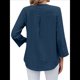 thumbnail image 5 of Blusa Informal con Cuello en V para Mujer, con Ojales, Bordada y Hueca, Ideal para Playa y Vestir. Azul Oscuro L, 5 of 10