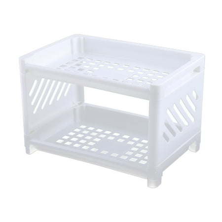

SIEYIO Double Layer Hollow Shelf Plastic Cosmetics Desktop Finishing Bathroom Accessories Organizer Storage Rack 2 Tier Shelf