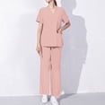 thumbnail image 1 of Hanen Basic Scrub Set for Women - Slim V-Neck Scrub Top & Multi Pocket Skinny Cargo Scrub Pants, 1 of 7
