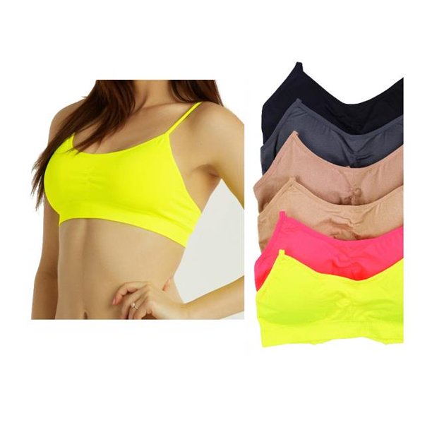 K Tay Designs Wholesale Spaghetti Strap Seamless Sport Bra Assorted