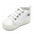 thumbnail image 5 of URMAGIC Baby Girls Boys Canvas Sneakers High-Top Ankle Infant First Walkers Shoes 0-18 Months, 5 of 7