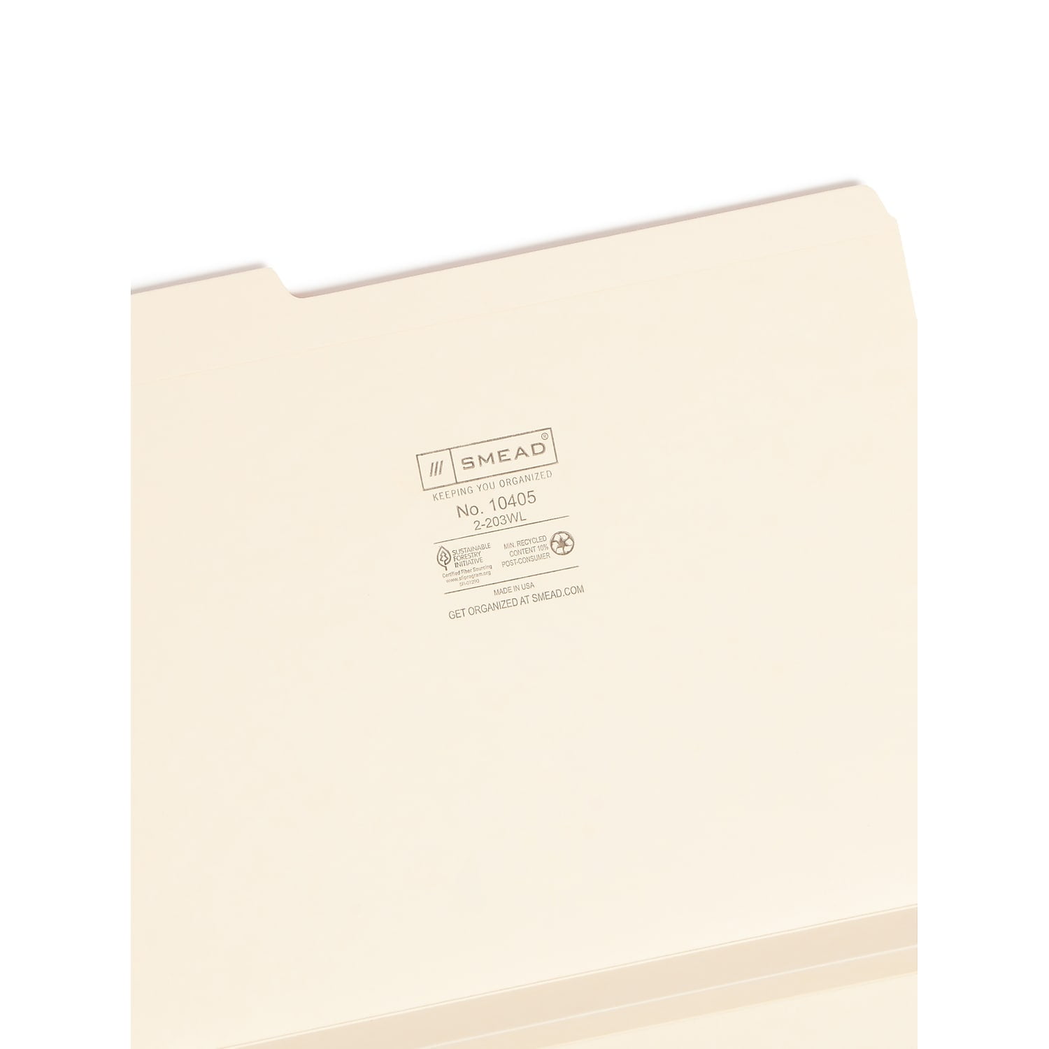 Smead File Folder, Reinforced 1/3-Cut Tab, 1-1/2"
