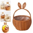 thumbnail image 2 of 2026 Upgraded Handwoven Bunny Door Basket, Easter Spring Party DIY Tabletop Basket,11"x7.1" Wicker Bunny Easter Basket, Handwoven Spring Hanging for Door Wall Indoor Display, 2 of 9