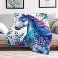 thumbnail image 2 of Kuscheln Horse Throw Blanket, Soft Horse Flannel Blanket for Girls Boys Kids Horse Lovers, Horse Gifts for Girls Women, Warm All Season Lap, Chair, Sofa Blanket, 2 of 7