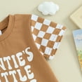 thumbnail image 5 of Bagilaanoe 2pcs Toddler Baby Boy Shorts Set Short Sleeve Letter Print T Shirt Tops + Plaid Shorts 6M 12M 18M 24M 3T Kids Casual Summer Clothes, 5 of 8