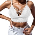 thumbnail image 1 of Cathalem Comfort Padded Underwire Bra Lift Up Add One Cup Wavy Wireless Full Coverage Padded Smoothing No Underwire Comfort V Neck Bralettes with Support,White L, 1 of 5