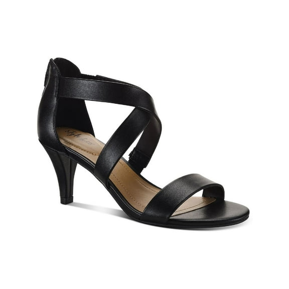 Style & Co. Womens Paysonn Criss-Cross Front Open Toe Kitten Heels
