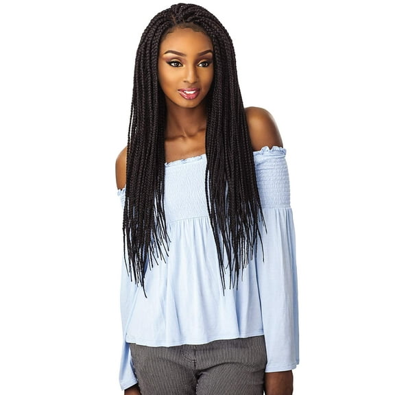 Sensationnel Cloud9 Swiss 4X4 Lace Parting Wig Large Size - BOX BRAID LARGE (2 [Darkest Brown])