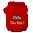 thumbnail image 1 of Feliz Navidad Screen Print Pet Hoodies Red Size Xs (8), 1 of 1
