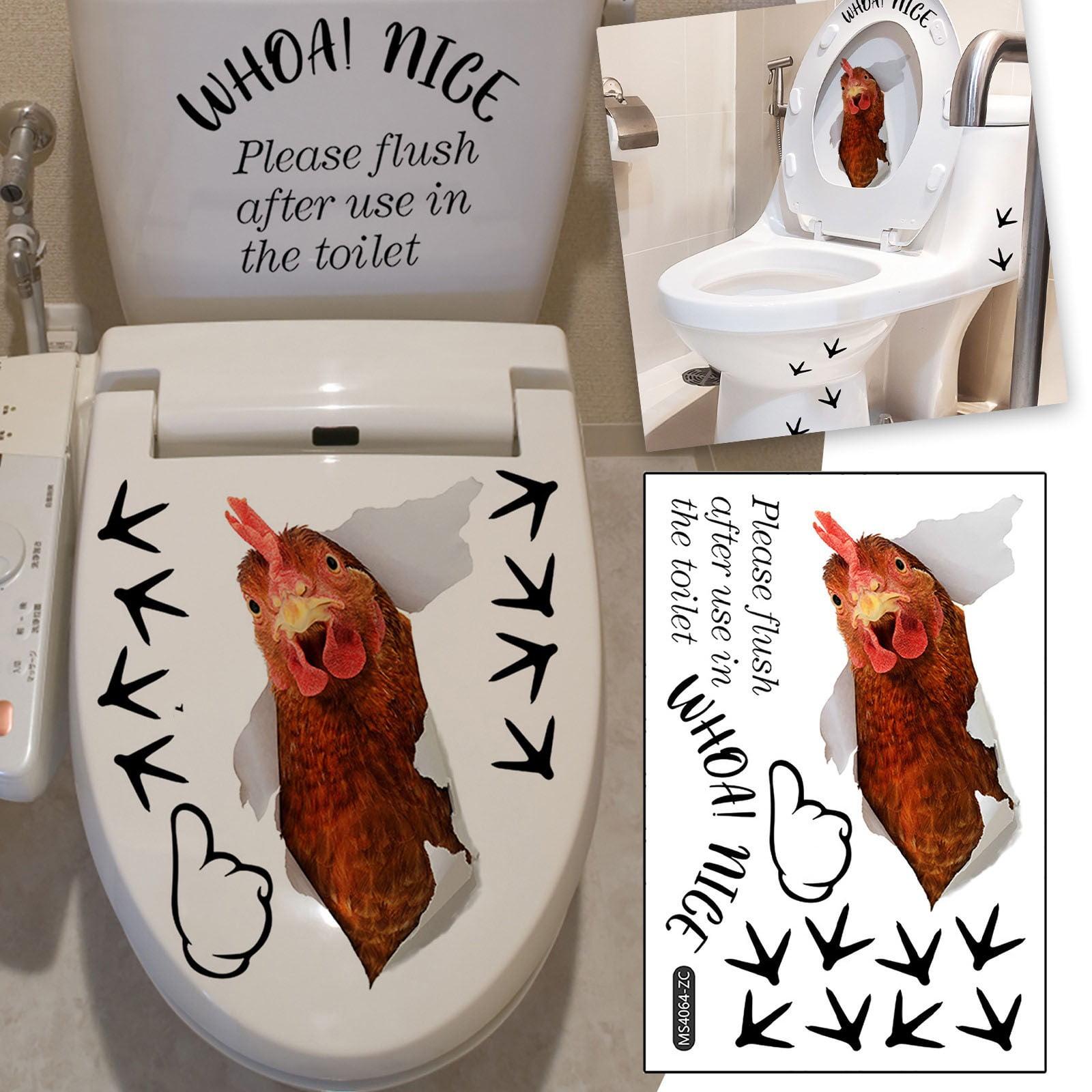 AUTOCOLLANT Stickers WC MENAGE PROPRETE TOILETTES AVERTISSEMENT STICKER 12Cm