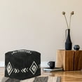 thumbnail image 2 of LR Home Small Over-tufted Geometric Indoor Square Pouf, Black/White, 18" x 18" x 14", 2 of 10
