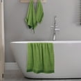 thumbnail image 5 of GLAMBURG Ultra Soft 3 Pack Cotton Towel Set, Contains a Bath Towel 28x55 inch, a Hand Towel 16x24 inch & a Wash Coth 12x12 inch, Ideal Everyday use, Compact & Lightweight - Kiwi Green, 5 of 6