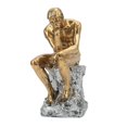 thumbnail image 3 of Estatua de pensador Estilo retro Líneas enérgicas Estable Antideslizante Estatua de hombre pensante de resina duradera para dormitorio de oficina en casa, 3 of 10