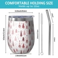 thumbnail image 5 of 12oz Stemless Wine Tumblers Pink Christmas Tree Pattern Vacuum Insulated Stainless Steel Travel Tumbler Cups Mug with Lid and Straw for Champaign,Cocktail,Beer with Cleaning Brush, 5 of 5