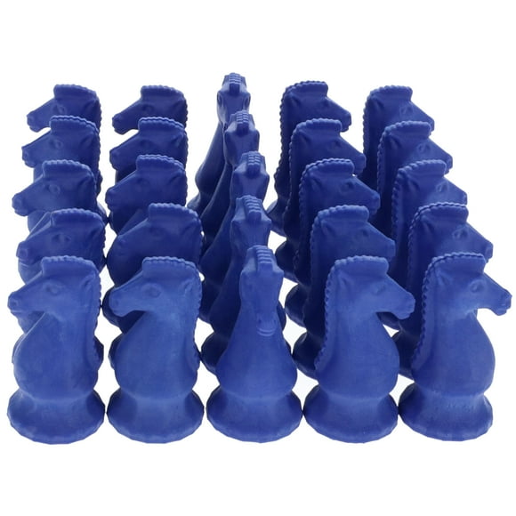 WE Games Chess Blue Knight Erasers - Pack of 25 - 1.5 inches
