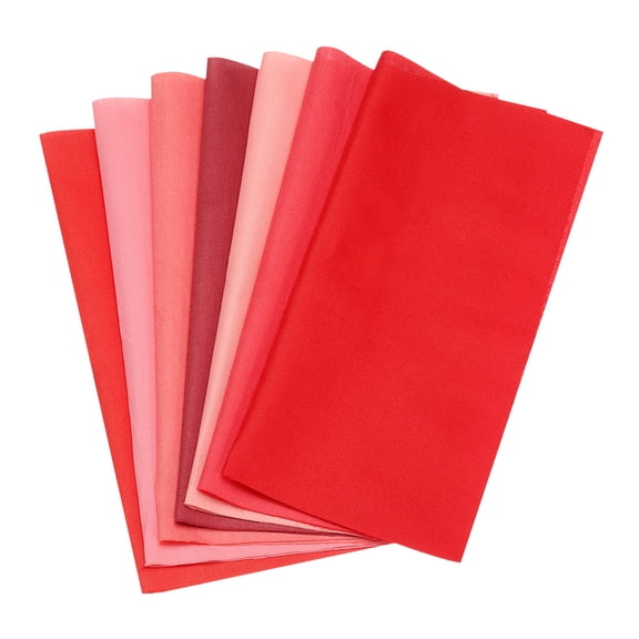 Uxcell 7Pcs 4" x 4" Solid Color Cotton Fabric Bundles Precut Fabric Square, Red
