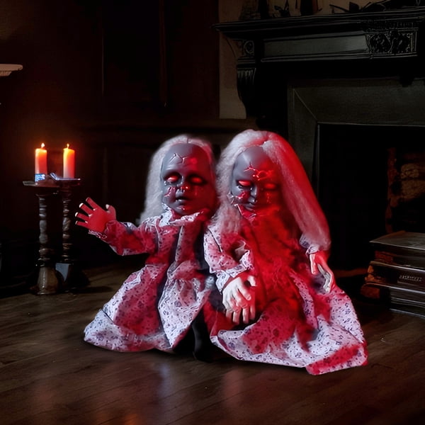 2.8FT Halloween Standing Decoration, Sensor-Activated (LED Eyes/3 Phrases/Swaying), Weather-Resistant Synthetic Fiber for Yard/Garden