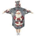 thumbnail image 2 of FORMRS Wearable Blanket Hoodie with Sleeves for Kids Cozy Flannel Sweatshirt, Christmas Santa, 2 of 7