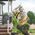 thumbnail image 4 of ADALE Home Bumble Bee Gnome Decorative House Flag, Garden Yard Spring Summer Outside Decor, Outdoor Large Burlap Double Sided (Size 12x18in/30x45cm), 4 of 6