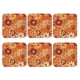 thumbnail image 2 of Bingfone Vintage Hippie Flower Leather Drinks Coasters With Set Of 6,Suitable For Home Kitchen,Coffee Cup Coasters Home Gift, 2 of 9