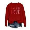 thumbnail image 5 of Ounisa Long Sleeve Shirts for Women Crewneck Valentine's Day T Shirts Love Heart Words Printed Tee Tops Fashionable Pullover Tops, 5 of 6