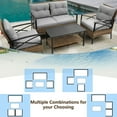 thumbnail image 4 of enyopro 4-Piece Outdoor Sectional Sofa Set, PE Rattan Conversation Set with Arm Chairs, Tea Table and Cushions, All-Weather Cushioned Sofa Furniture Set for Backyard Patio Porch Garden Poolside, K3056, 4 of 10